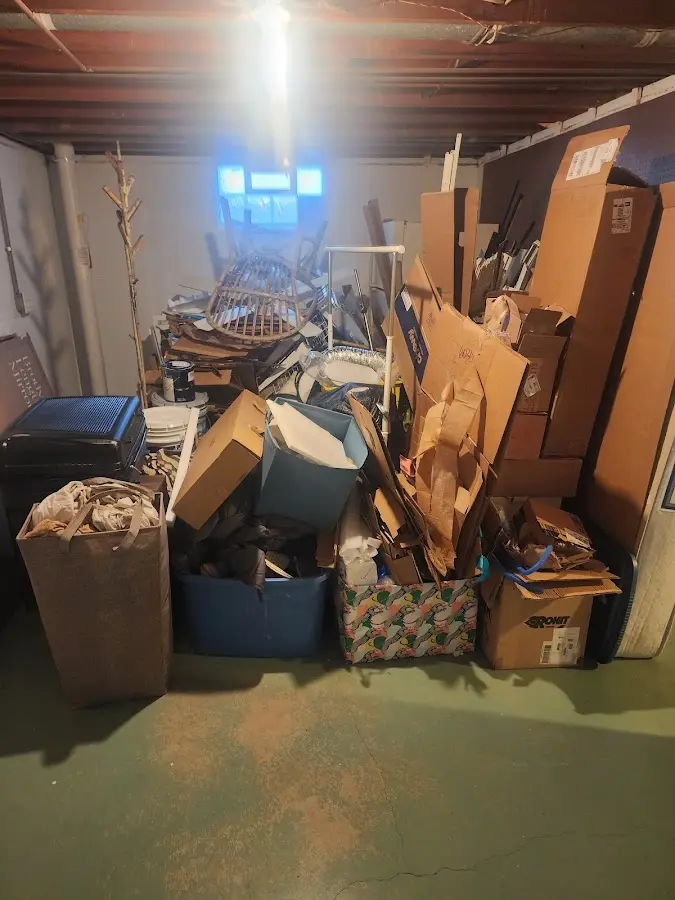 Roll-off dumpster container at job site for 15 Yard Dumpster Rental in Clearwater